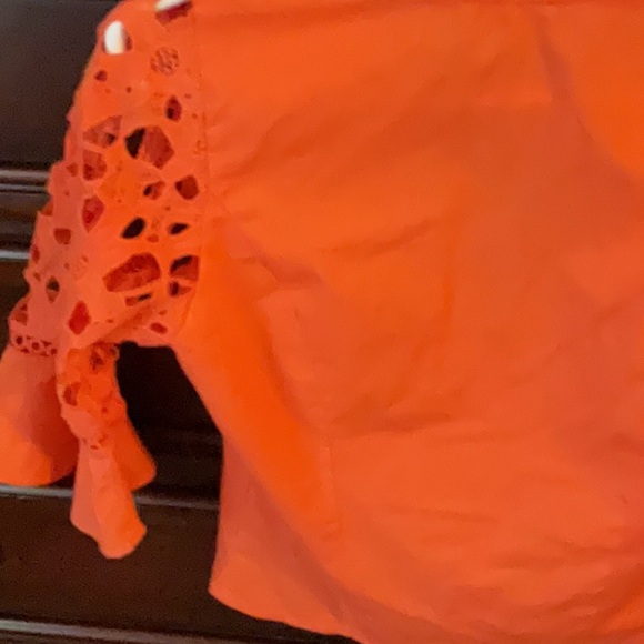 Orange Ruched Ruffled Blouse🍊 - Picture 7 of 7